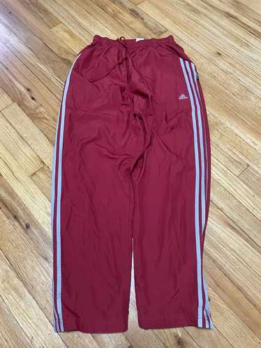 Adidas Sweatpants Mens M Grey Baggy Fit Polyester 3 Stripes