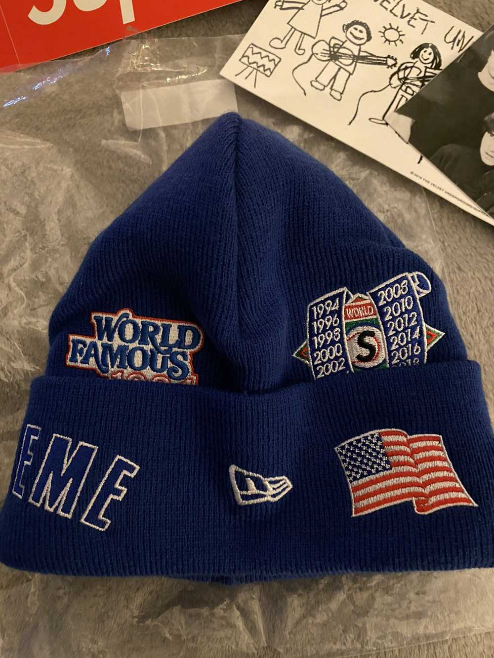 New Era × Supreme Championship beanie royal - image 4