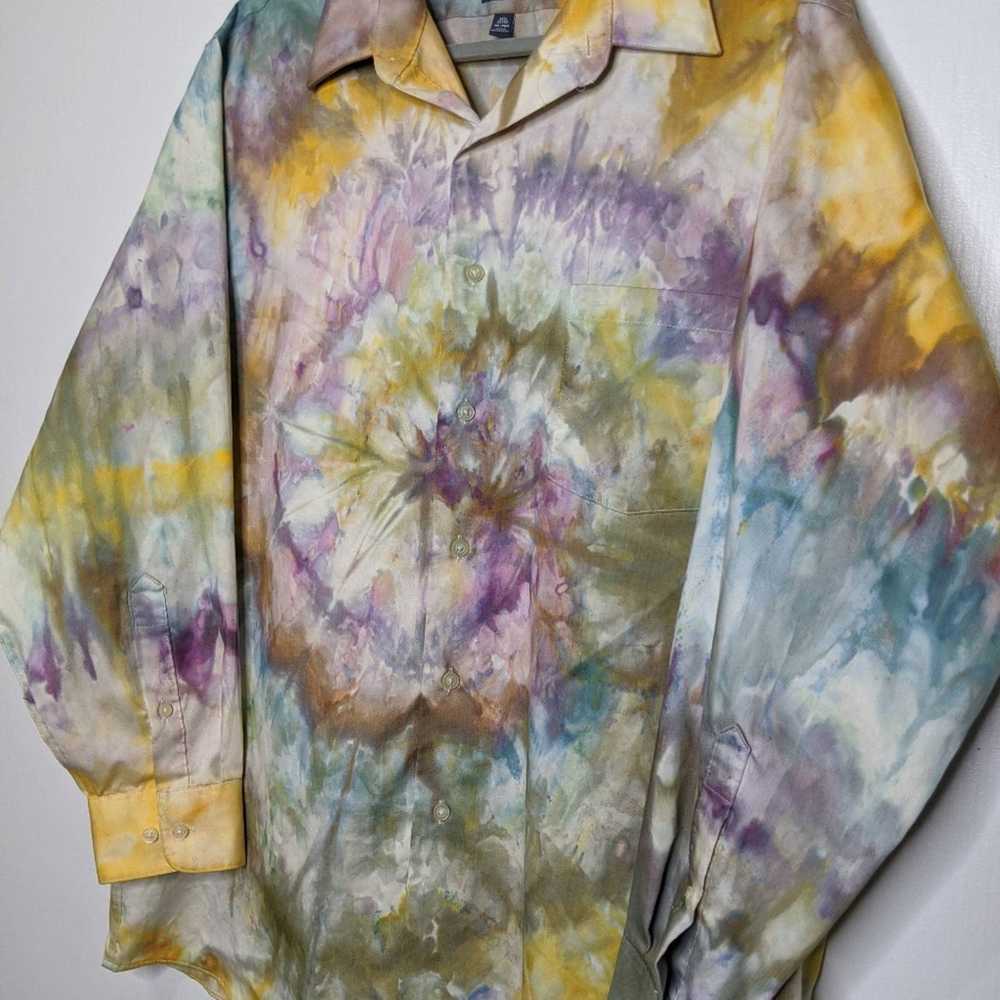 Arrow Vintage Arrow Custom Ice Tie Dye Button Dre… - image 2