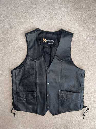 Leather × Vintage Vintage Xelement black leather … - image 1