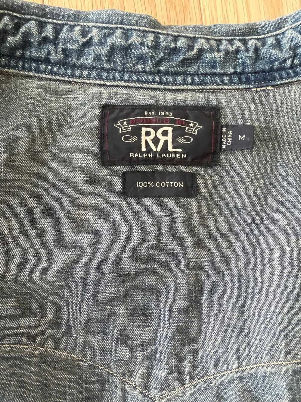 RRL Ralph Lauren RRL Slim Fit Denim Western Shirt - image 3