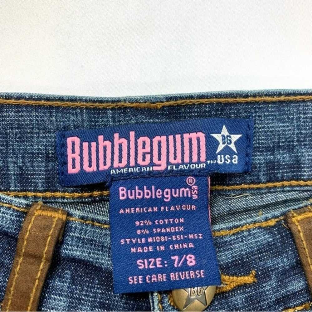 Vintage Flare Bubblegum Jeans with Brown Suede Pa… - image 3