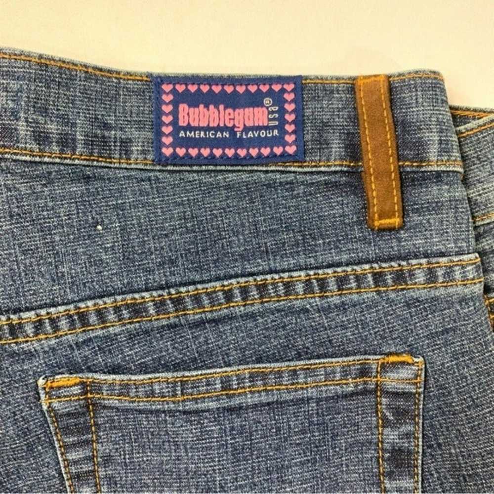 Vintage Flare Bubblegum Jeans with Brown Suede Pa… - image 8