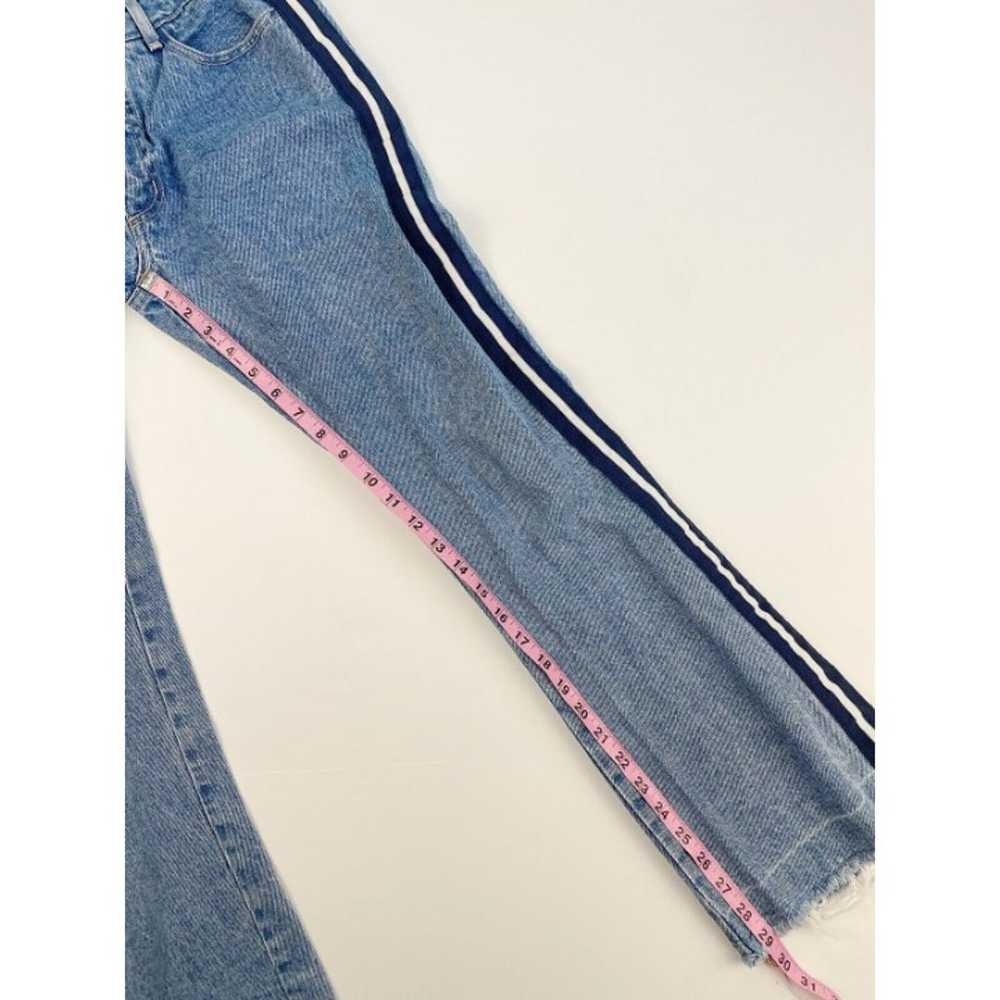 Vintage Y2K Paris Blue Jeans high rise side racer… - image 7
