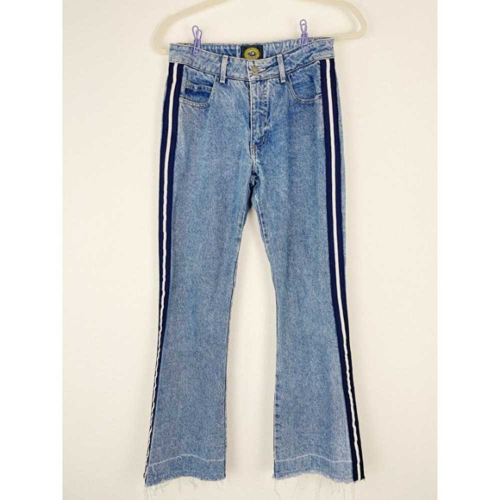 Vintage Y2K Paris Blue Jeans high rise side racer… - image 8