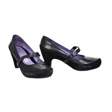 Tsubo TSUBO Black Leather Suede Trim Mary Janes H… - image 1