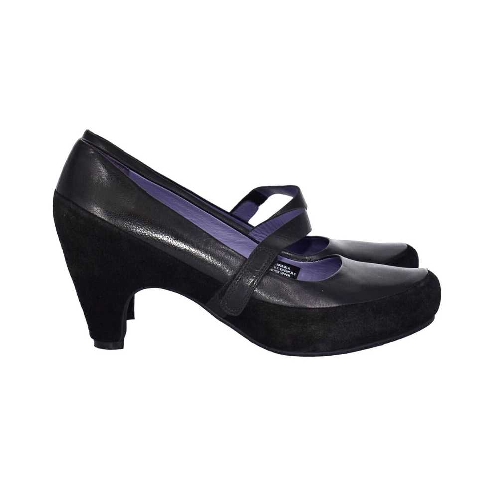 Tsubo TSUBO Black Leather Suede Trim Mary Janes H… - image 2