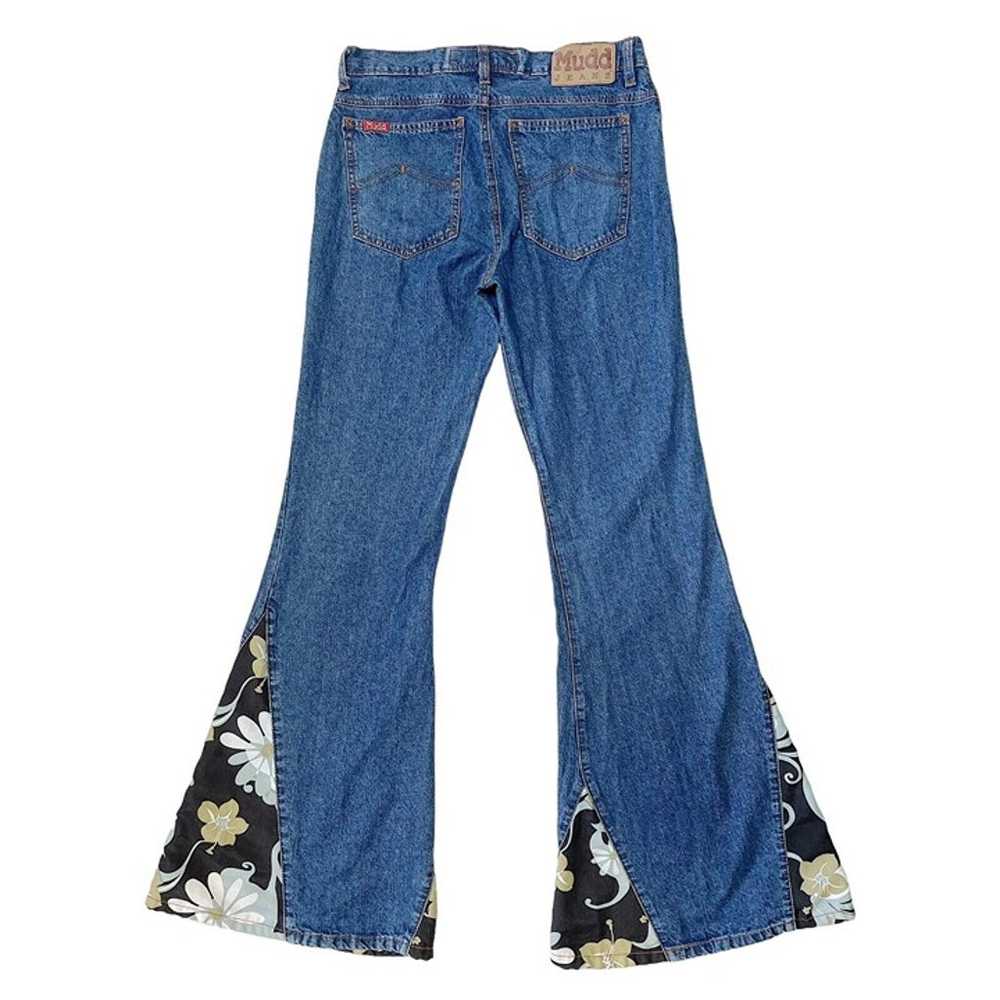 Vintage Mudd Jeans mid rise dark wash floral ultr… - image 11