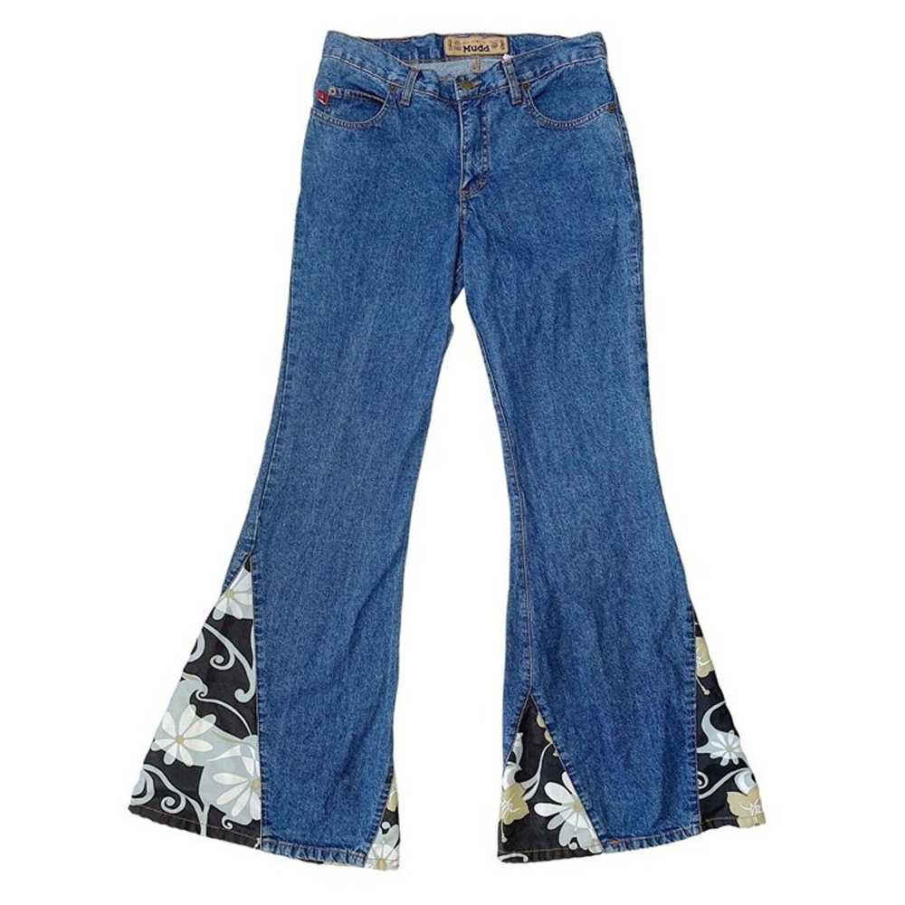 Vintage Mudd Jeans mid rise dark wash floral ultr… - image 1