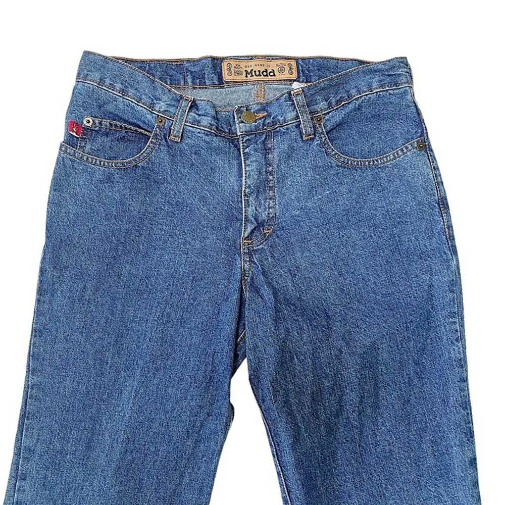 Vintage Mudd Jeans mid rise dark wash floral ultr… - image 2