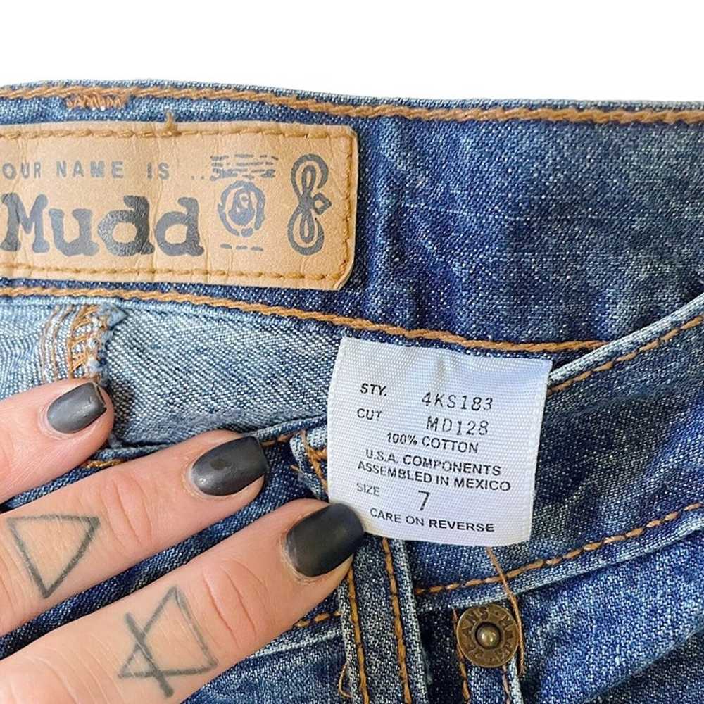 Vintage Mudd Jeans mid rise dark wash floral ultr… - image 4