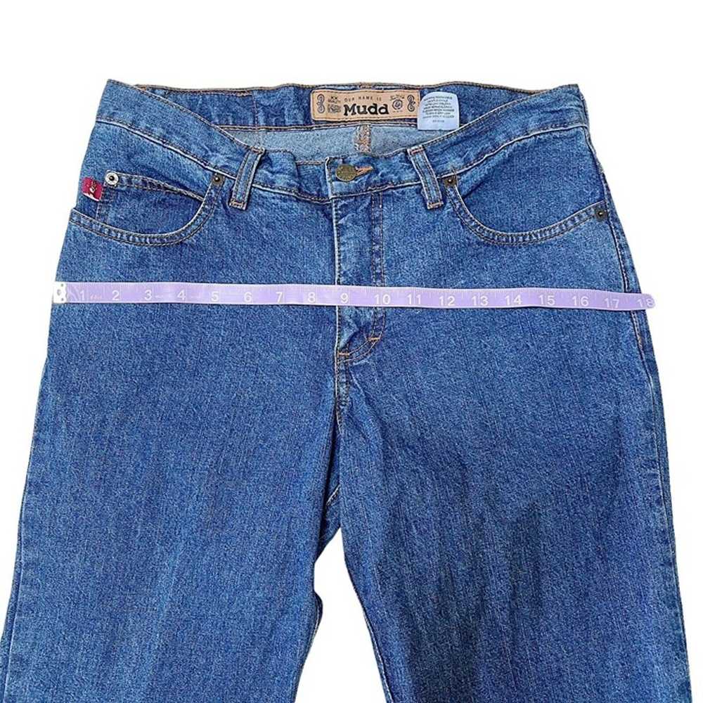 Vintage Mudd Jeans mid rise dark wash floral ultr… - image 8