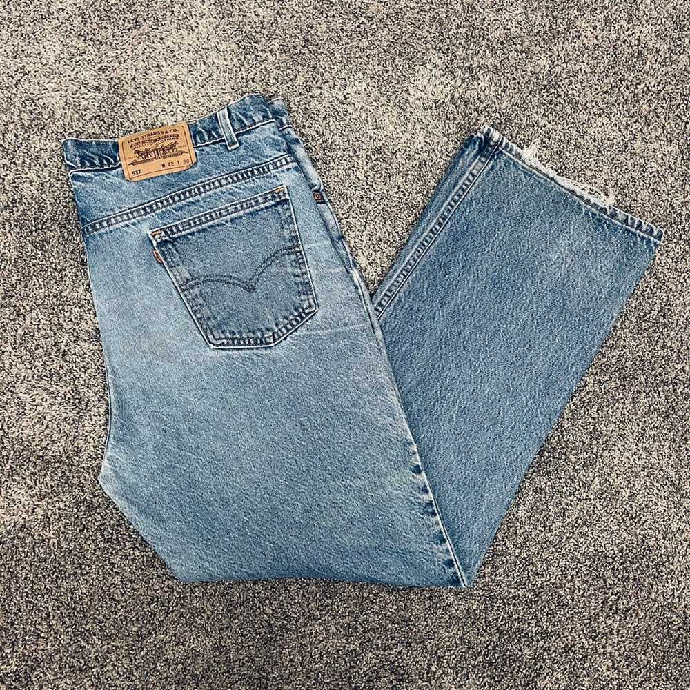 90s Levi’s 517 Orange Tab Jeans 42x30 - image 2