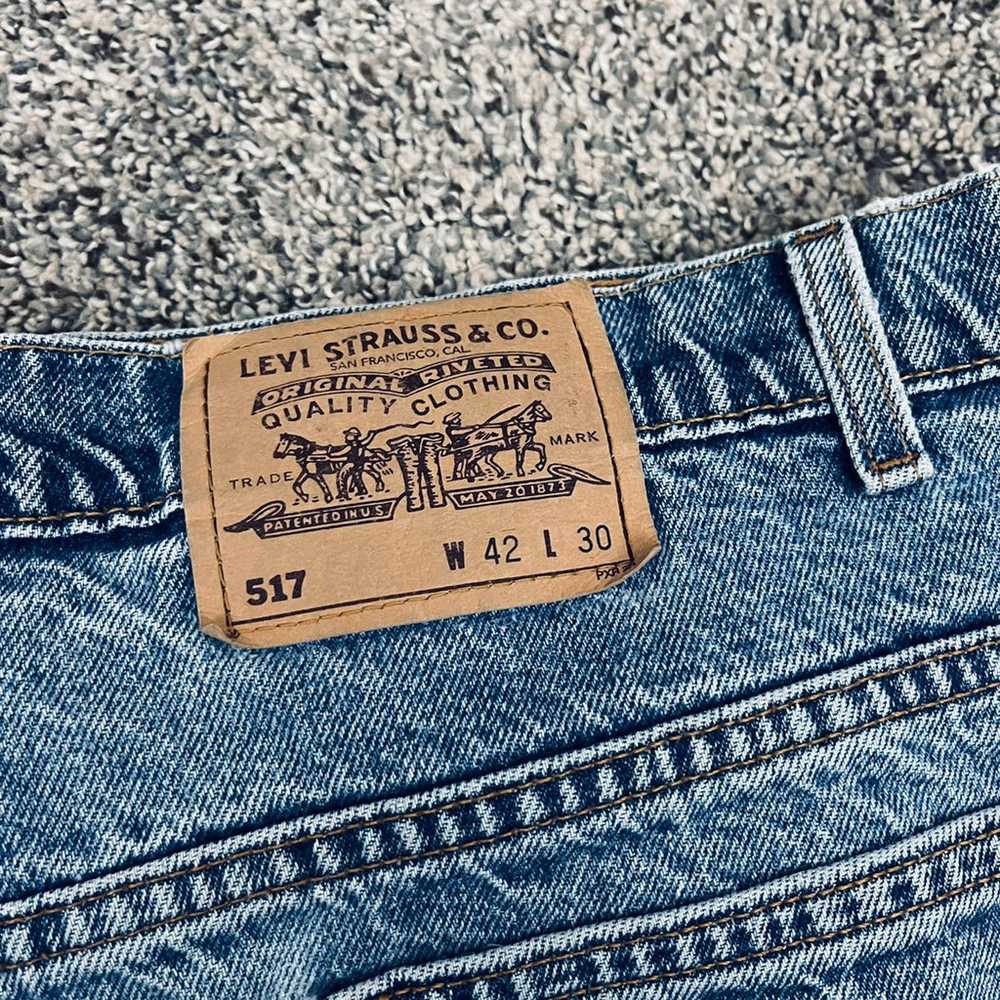 90s Levi’s 517 Orange Tab Jeans 42x30 - image 3