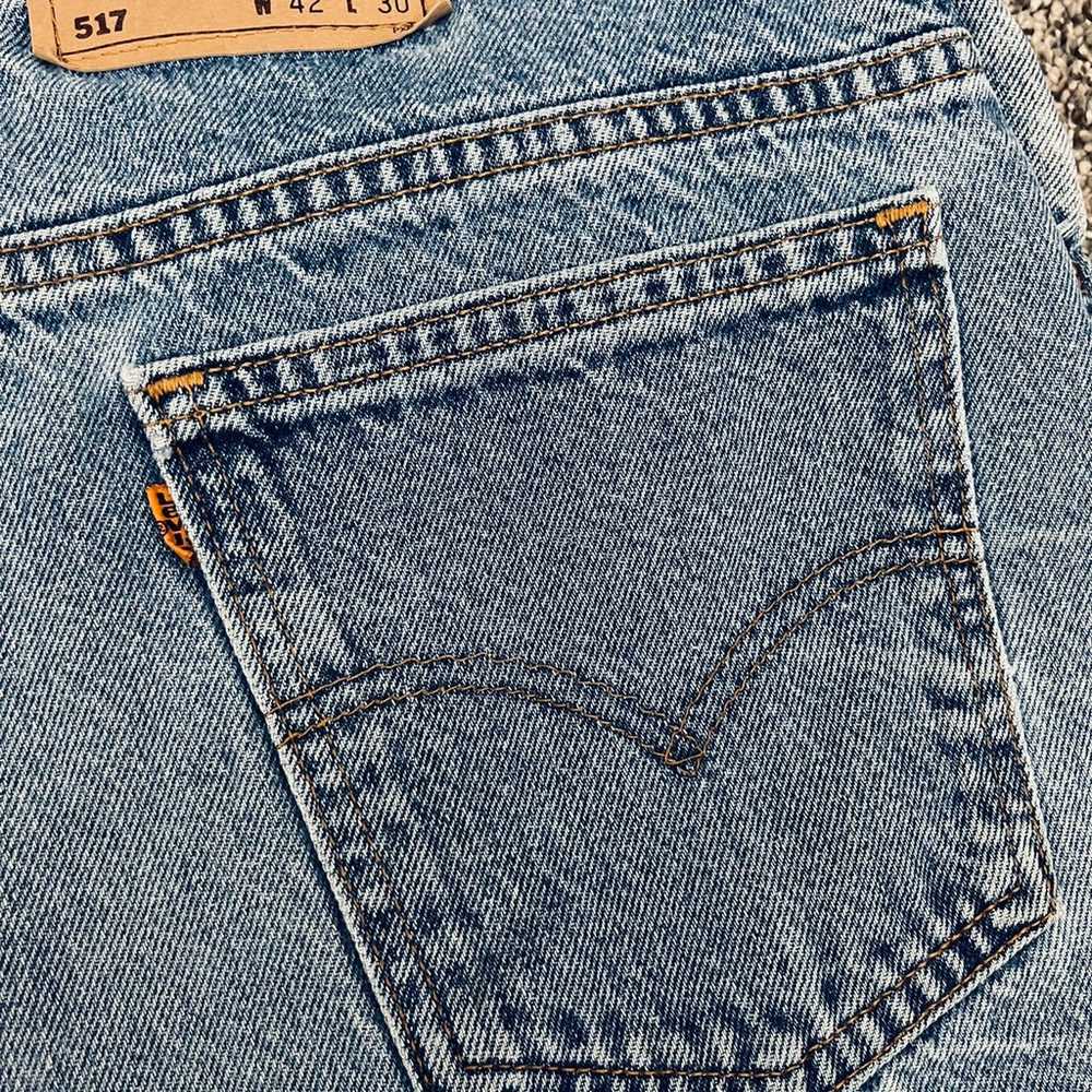 90s Levi’s 517 Orange Tab Jeans 42x30 - image 5