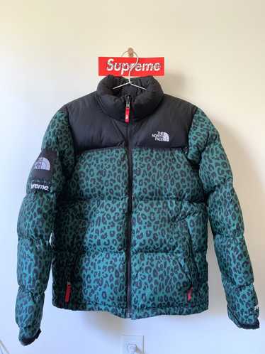 Supreme North Face Leopard Nuptse Jacket Sz XL TNF Puffer Green