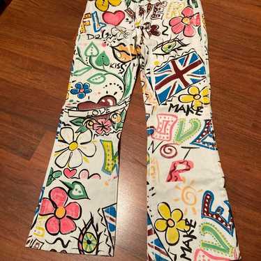 Dolce and Gabbana d&g d and g graffiti jeans