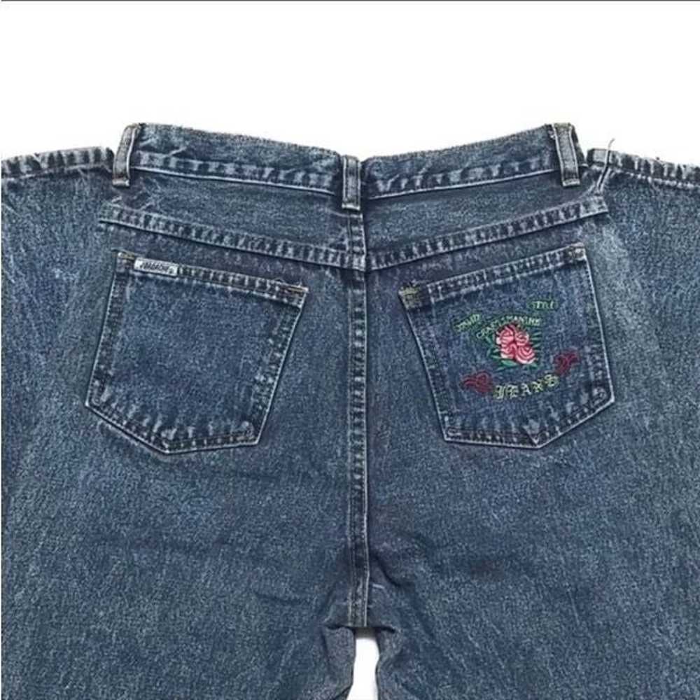 Vintage Jordache Extra High Rise Rose Embroidered… - image 8