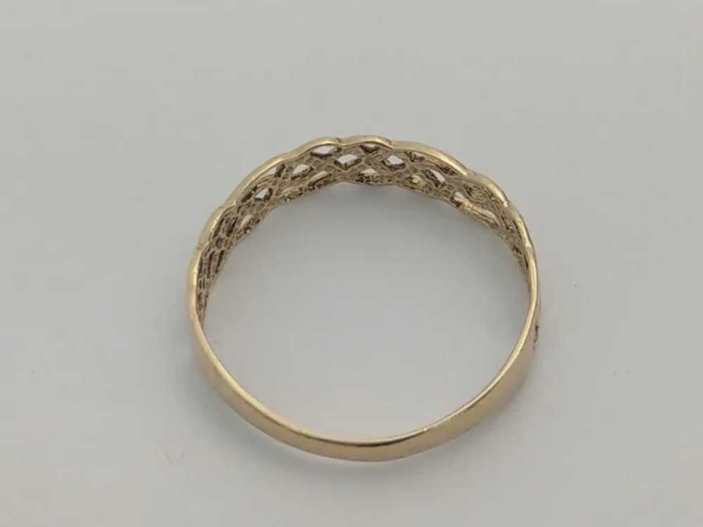 Vintage 9ct Gold ring Celtic woven braided knot - image 5