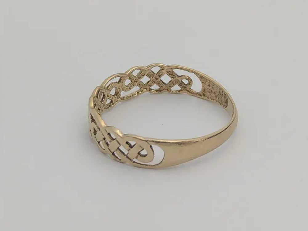 Vintage 9ct Gold ring Celtic woven braided knot - image 6