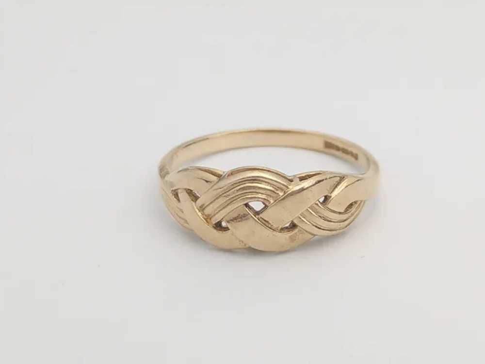 Vintage 9ct Gold ring Celtic braided knot - image 5