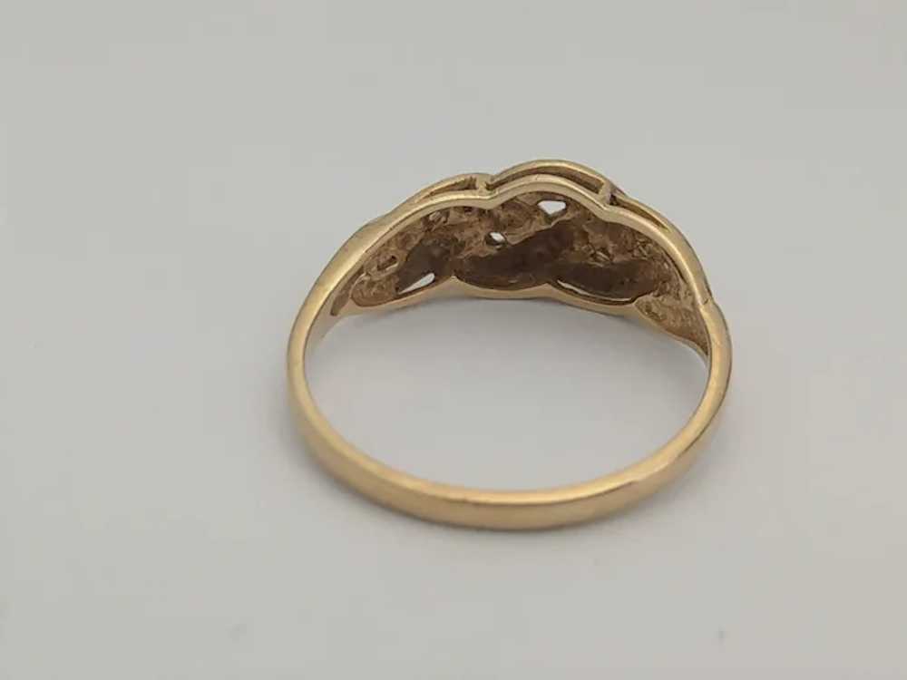 Vintage 9ct Gold ring Celtic braided knot - image 8