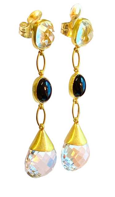 Bespoke Bespoke Crystal and Onyx Drop Earrings