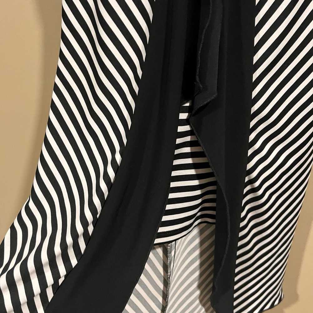 Vintage 70’s Crystal Black & White Striped Open S… - image 2