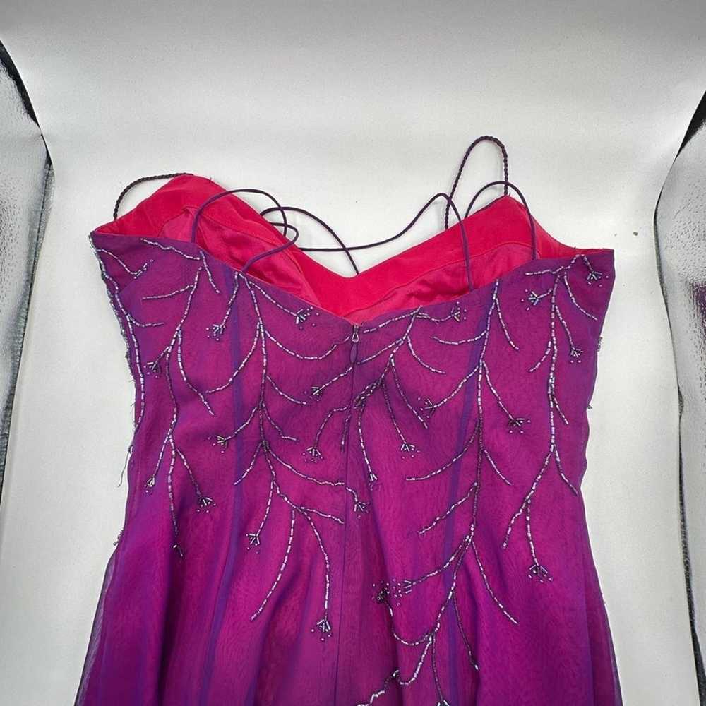VINTAGE Nadine Y2K Purple Pink Beaded Prom Dress … - image 10