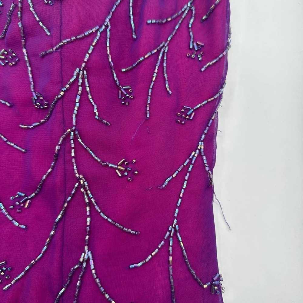 VINTAGE Nadine Y2K Purple Pink Beaded Prom Dress … - image 11