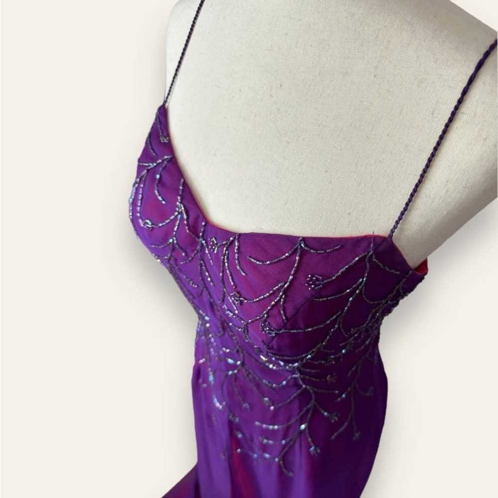 VINTAGE Nadine Y2K Purple Pink Beaded Prom Dress … - image 3