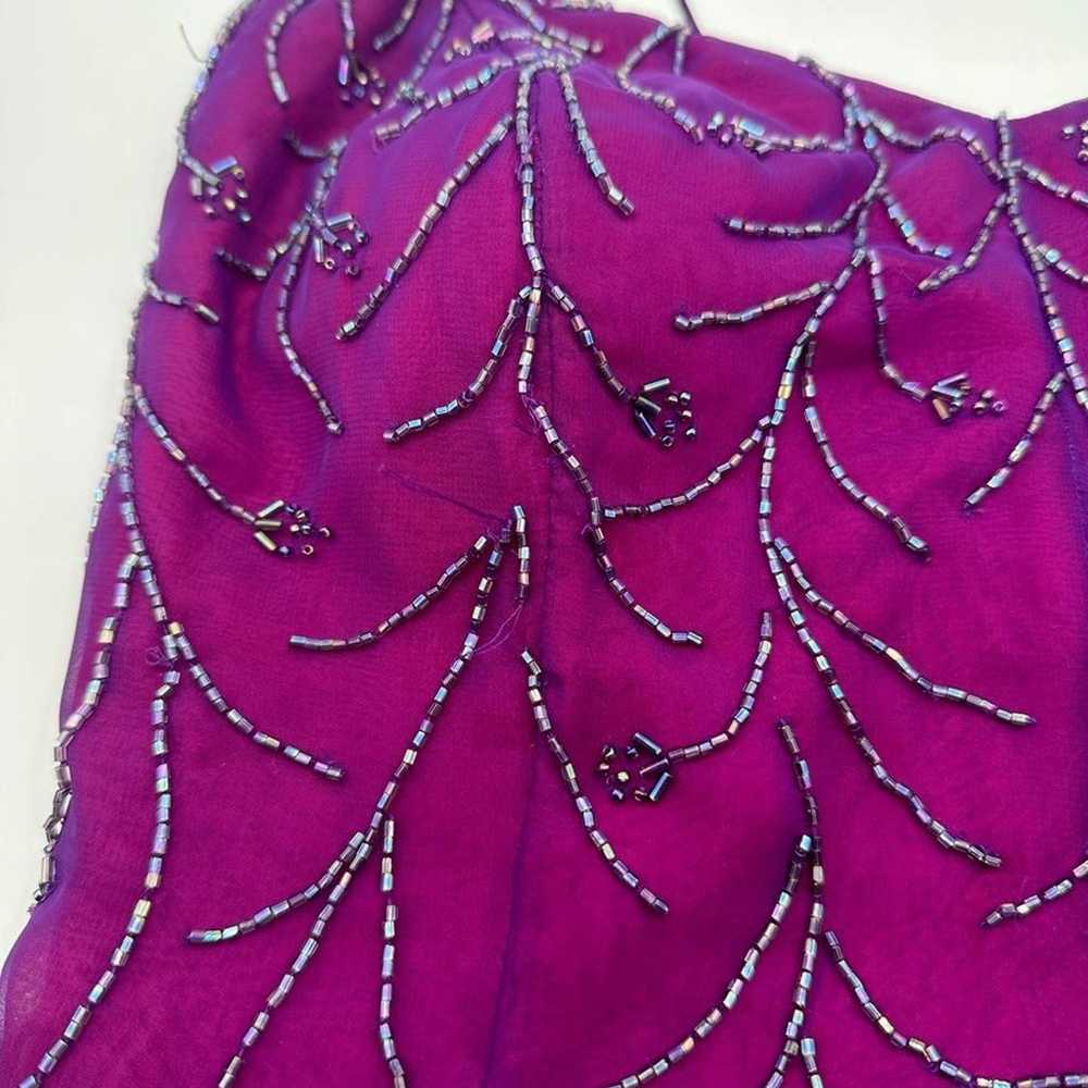 VINTAGE Nadine Y2K Purple Pink Beaded Prom Dress … - image 9