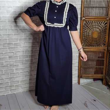 Vintage Glenbrook Navy Prairie Maxi Dress