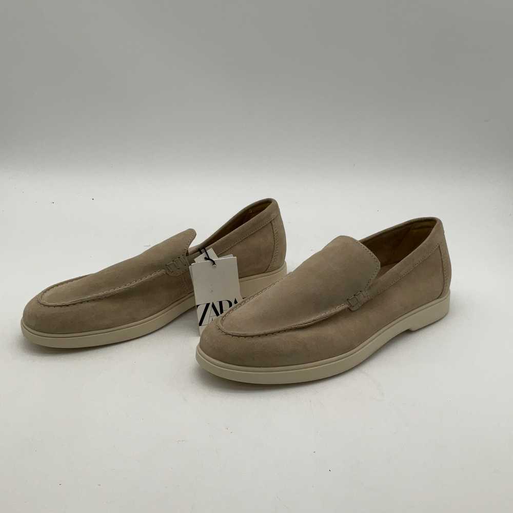 Zara NWT Mens Beige Leather Round Toe Slip-On Cla… - image 4