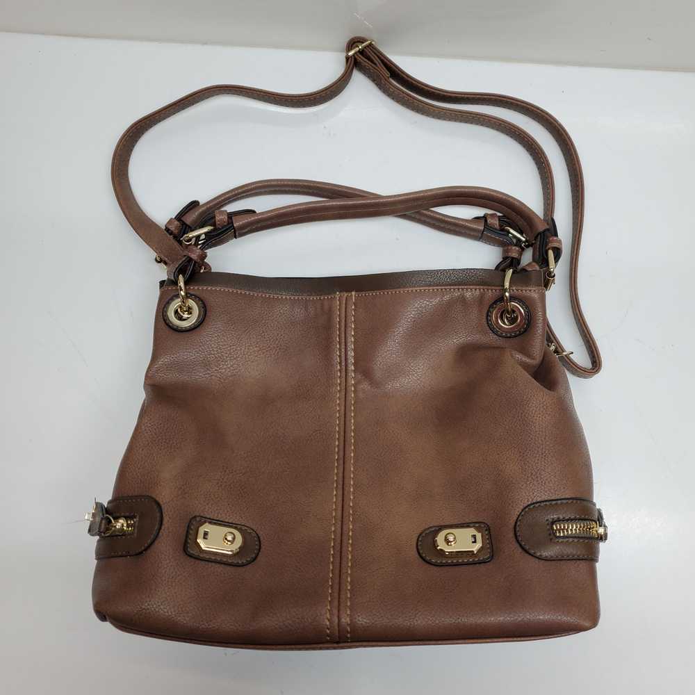 Simply Noelle Brown Leather Shoulder Bag - image 1