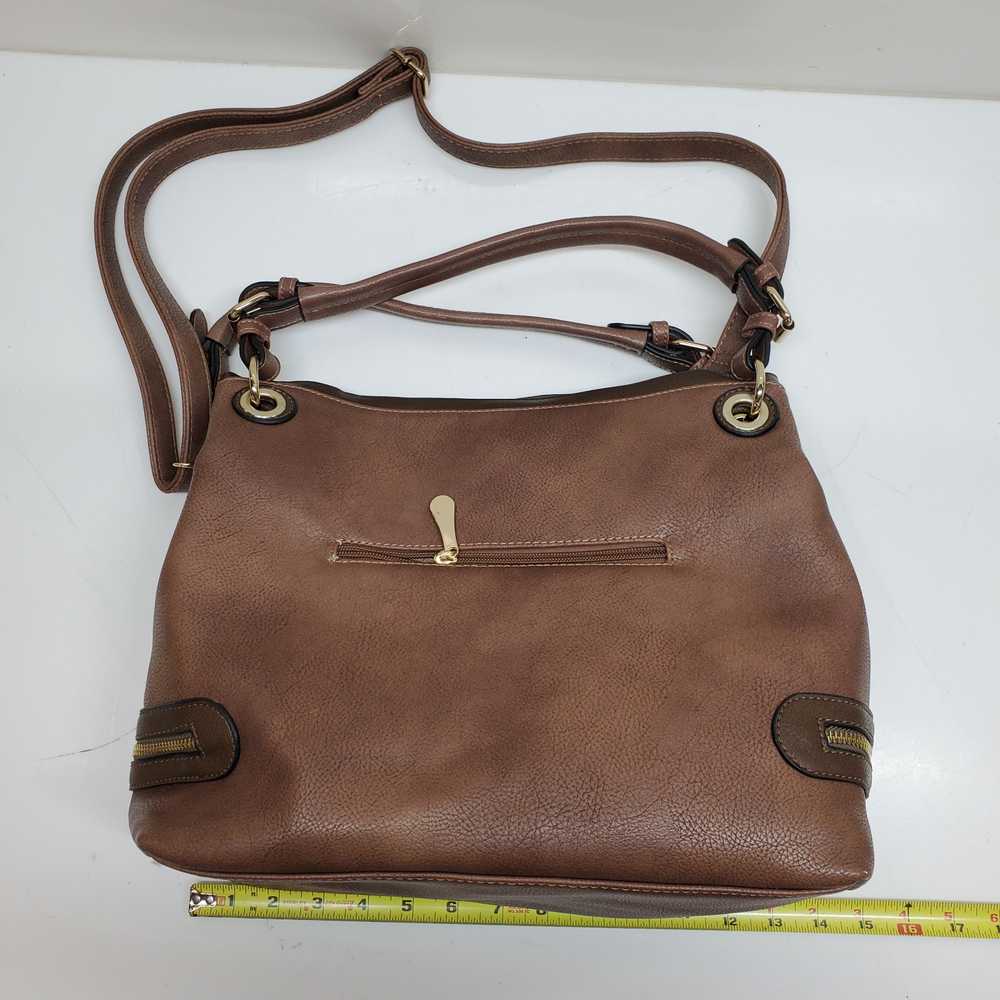 Simply Noelle Brown Leather Shoulder Bag - image 2
