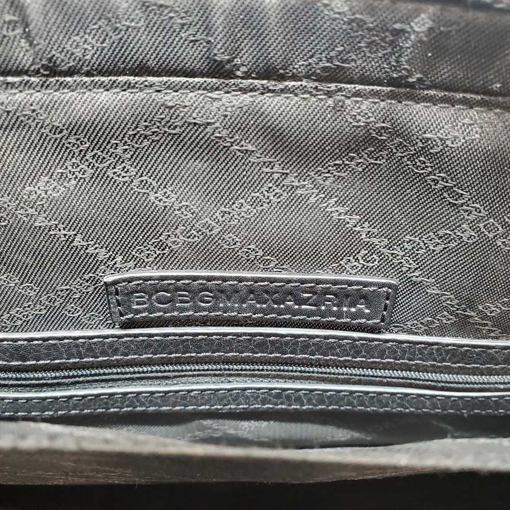BCBGMAXAZRIA Black Pleated Leather Handbag - image 5