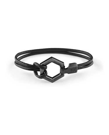 Philipp Plein Mens Hexagon Calf Leather Bracelet - image 1