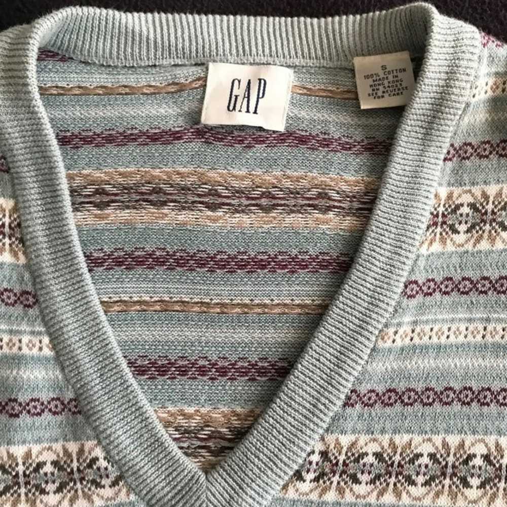 Gap Vintage 90’s Men’s Print V-Neck Sweater Vest … - image 3