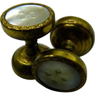 Antique German CUFFLINKS Mother of Pearl