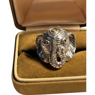 John Hardy JAI Sterling 14K Elephant Ring