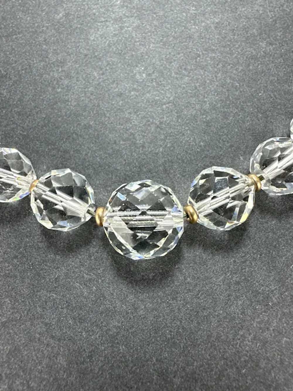 Art Deco Graduated Crystal Cut Glass Choker - image 3