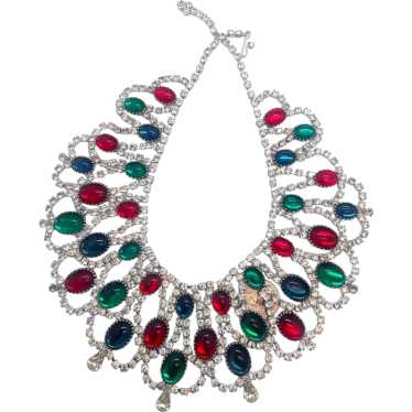 RARE "Jeweled" Unsigned Designer Moghul Bib Neckl… - image 1