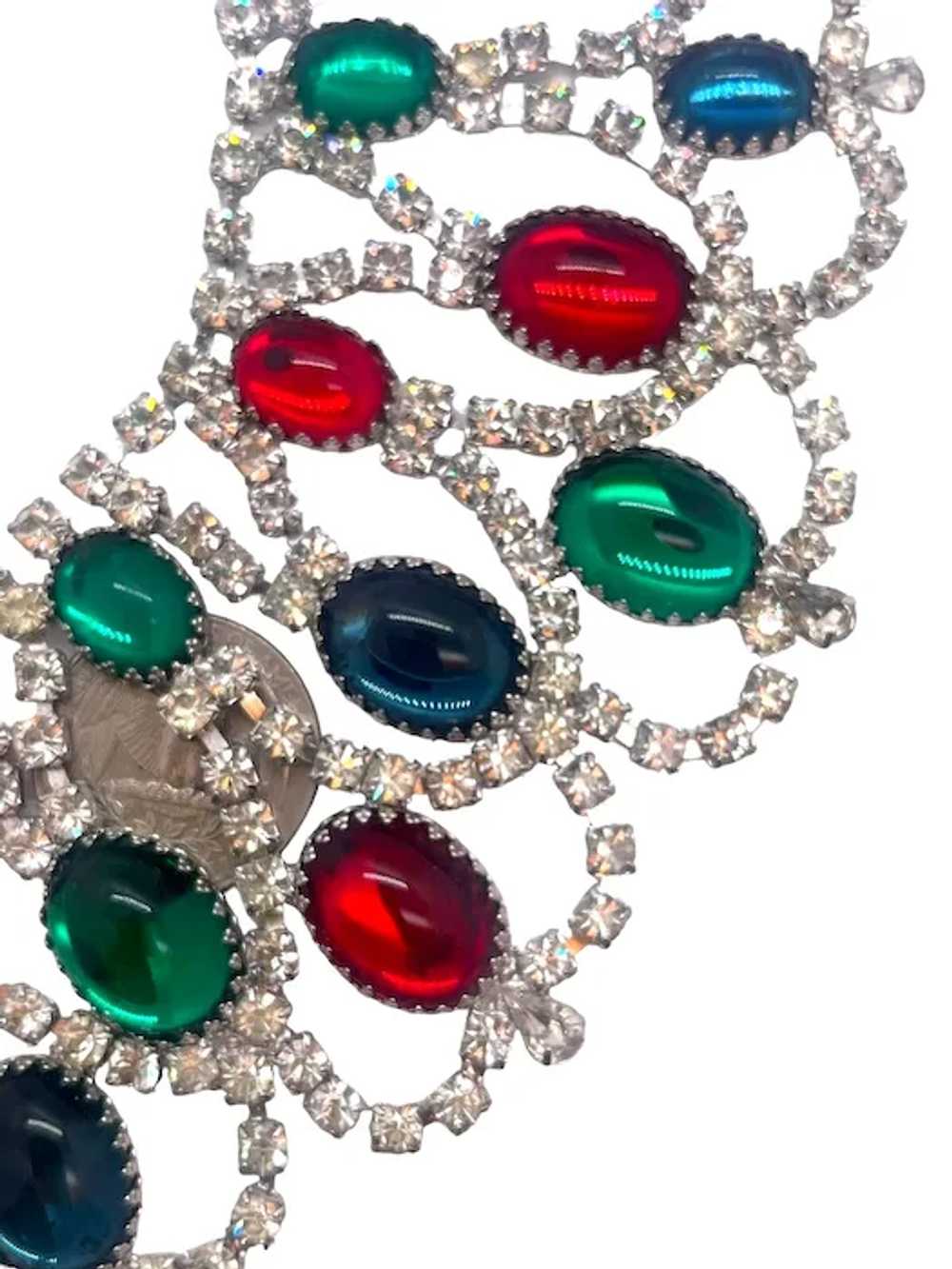 RARE "Jeweled" Unsigned Designer Moghul Bib Neckl… - image 2