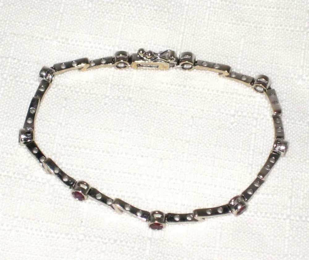 Modernist 14K White Gold Amethyst Bracelet - Italy - image 2