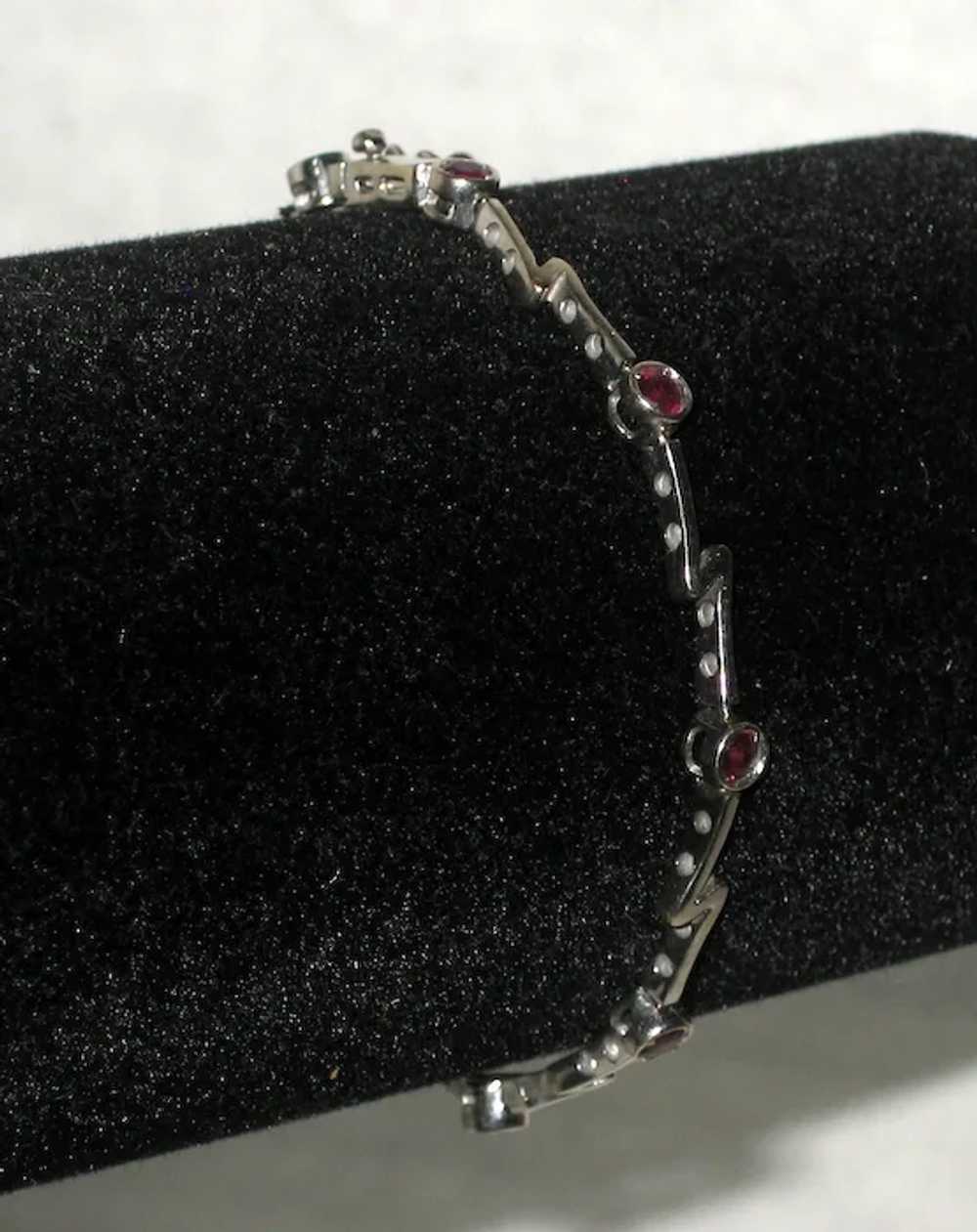 Modernist 14K White Gold Amethyst Bracelet - Italy - image 4