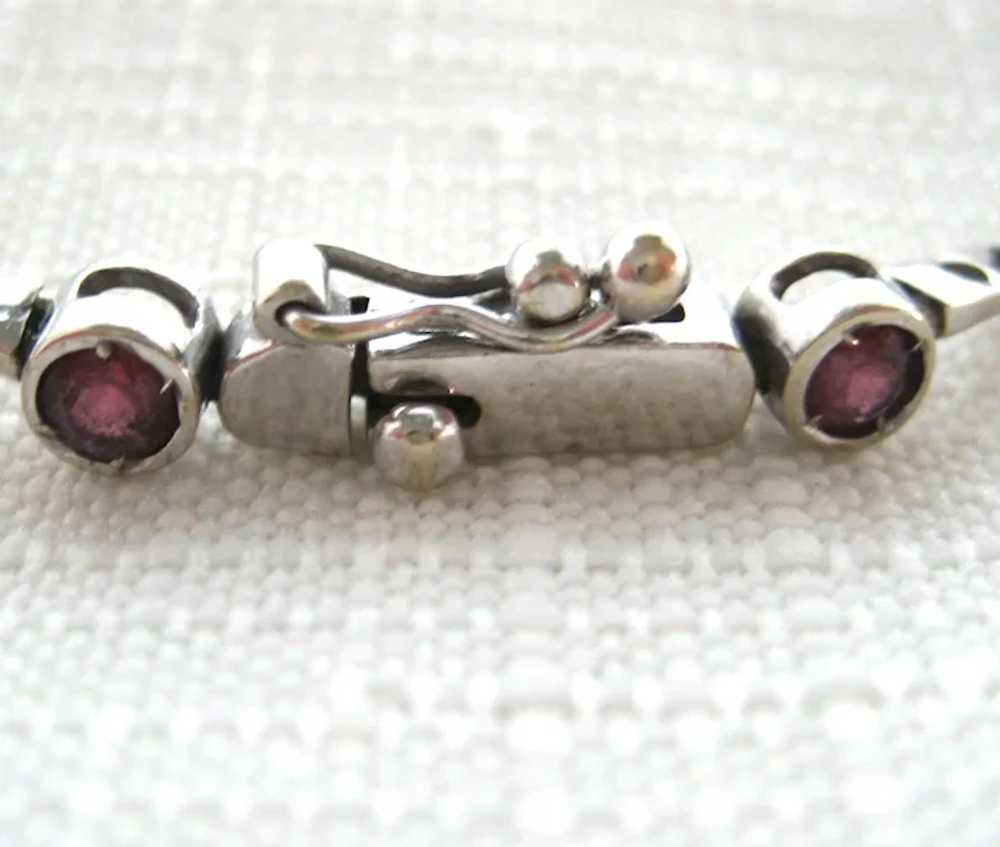 Modernist 14K White Gold Amethyst Bracelet - Italy - image 5