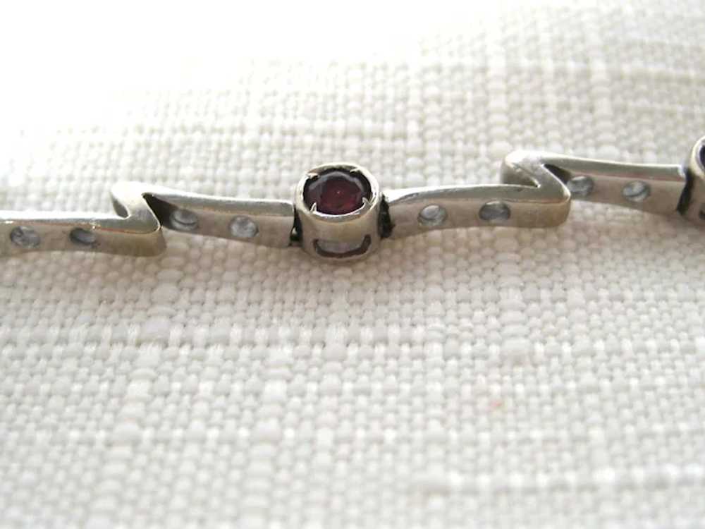 Modernist 14K White Gold Amethyst Bracelet - Italy - image 9