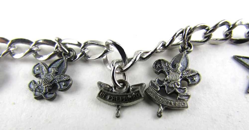 6 Scout Themed Sterling Silver Charms on Silver T… - image 4