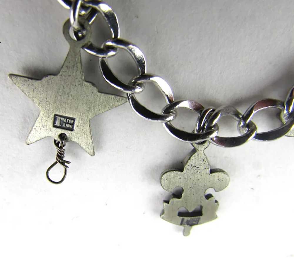 6 Scout Themed Sterling Silver Charms on Silver T… - image 9